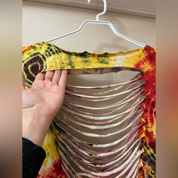 ⚪️ Love an Multicolor Tie-Dye High-Low Top Size XL Fun Festival Hippie Boho - Picture 3 of 9